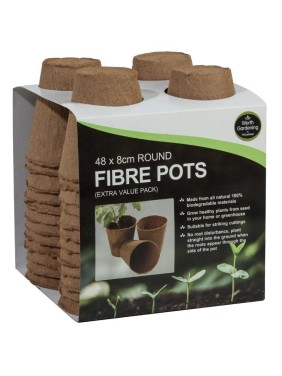 48 pots ronds en fibre de 8...