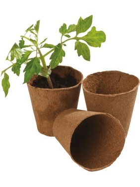 12 pots ronds en fibre de 8 cm