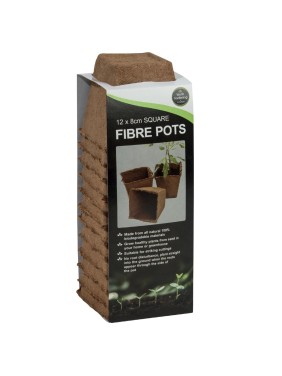 12 pots carrés en fibre de...