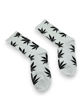 Chaussettes Cannabis Blanches